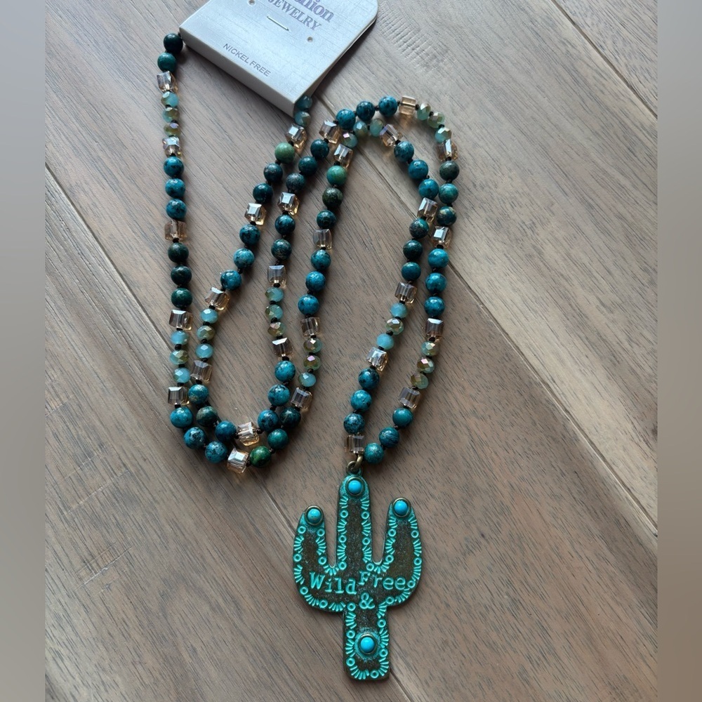 Boutique Cactus Boho Necklace NWT - Picture 5 of 8